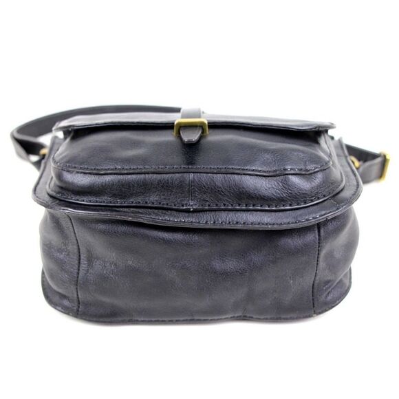 FOSSIL BLACK GENUINE LEATHER MEDIUM ZIP TOP HOBO TOTE SHOULDER BAG HANDBAG PURSE - Picture 7 of 15